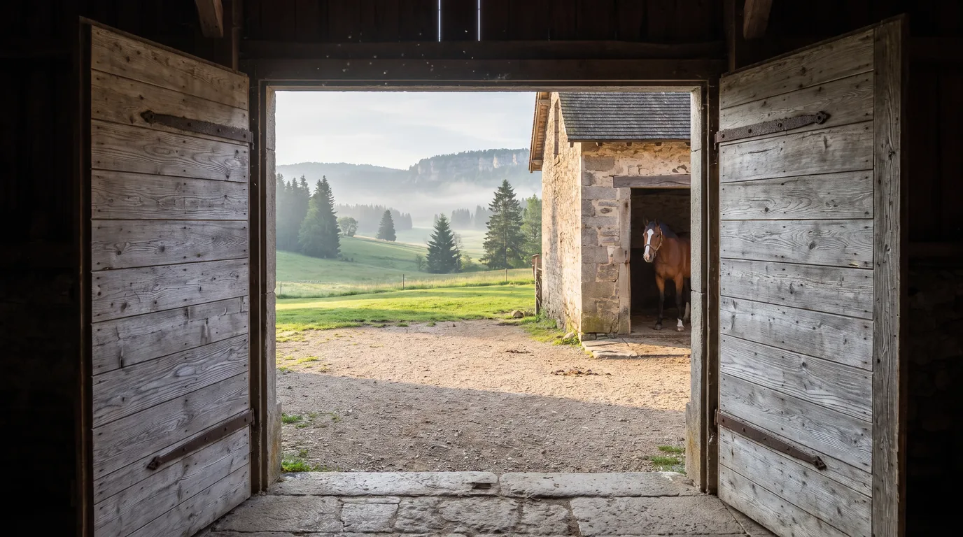 Entrée, Haras de Bossy, centre équestre à Scientrier