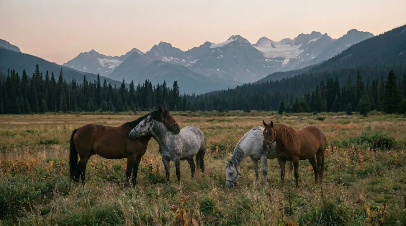 Chevaux en liberté, Haras de Bossy, Haute-Savoie